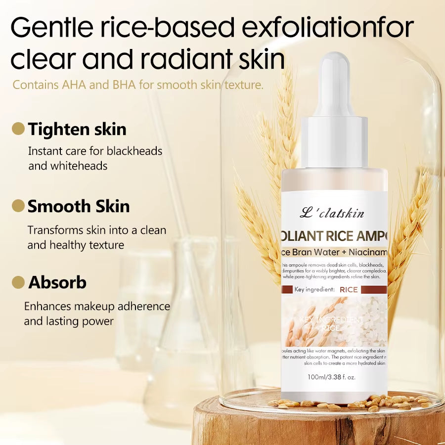Peel Shot Glow White and Black Rice Ampoule Serum, a Gentle Exfoliating Face and Body Scrub for All Skin Types