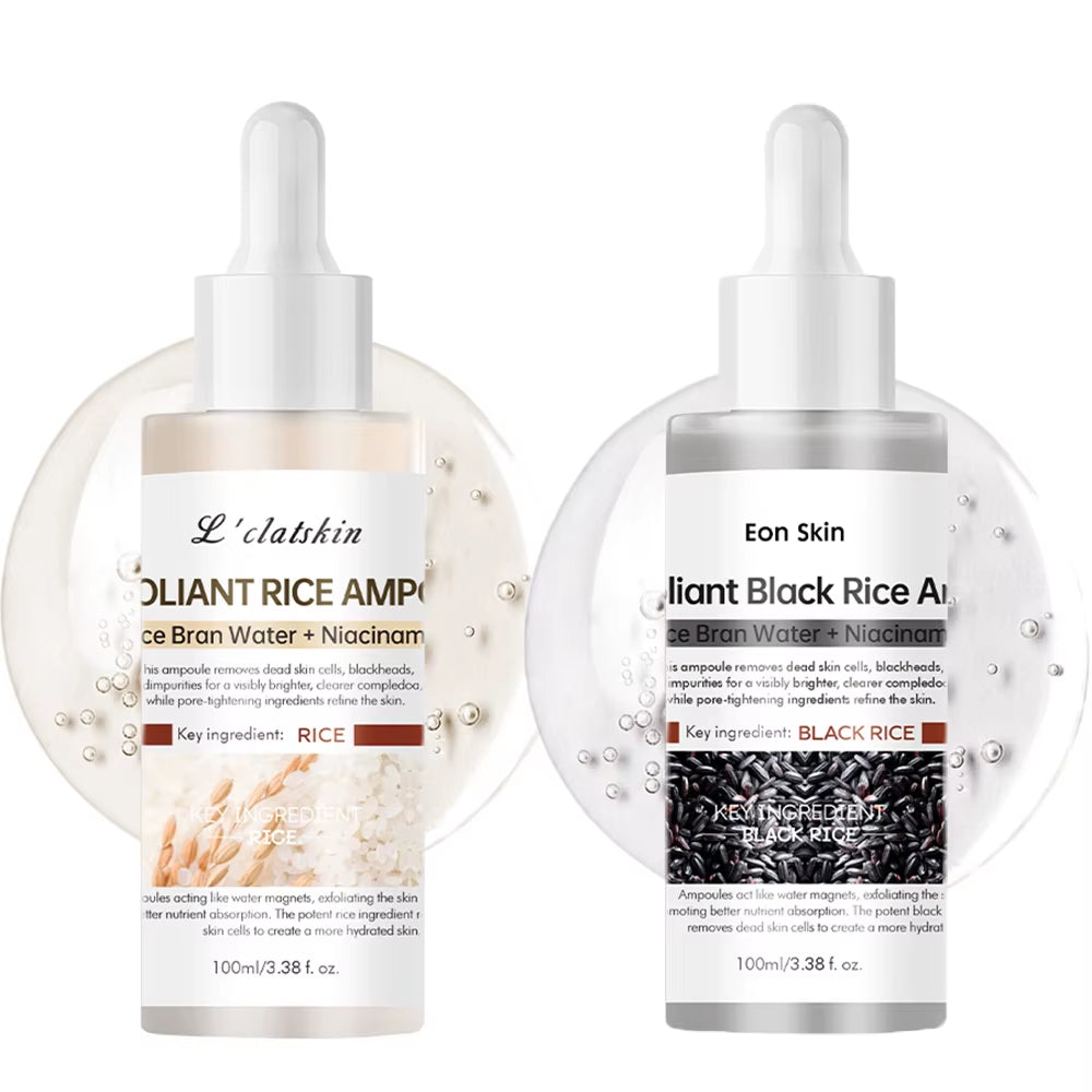 Peel Shot Glow White and Black Rice Ampoule Serum, a Gentle Exfoliating Face and Body Scrub for All Skin Types