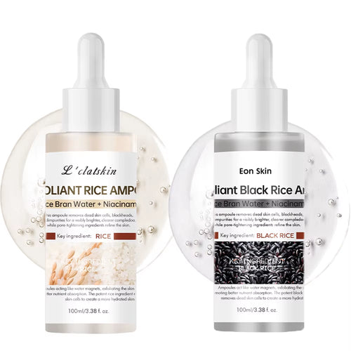 Peel Shot Glow White and Black Rice Ampoule Serum, a Gentle Exfoliating Face and Body Scrub for All Skin Types